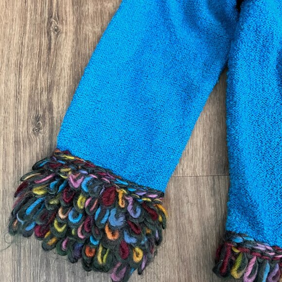 Philip Jane Gordon “ADIEU” Artsy Shag Colorful Sweater Sz S - Picture 6 of 12